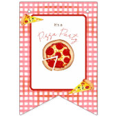 ピザパーティー 誕生日お祝い どんな年齢でも バンティングフラッグ (第1の旗)