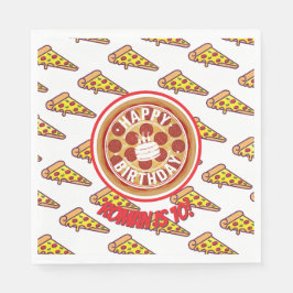 ピザパーティー 誕生日 デコレーション | おもしろピザスライス テーマ スタンダードランチョンナプキン