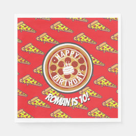 ピザパーティー 誕生日 デコレーション | おもしろピザスライス テーマ スタンダードランチョンナプキン