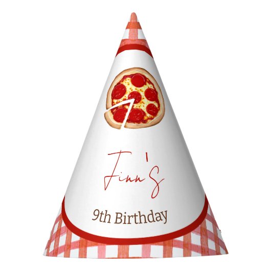 ピザパーティー 誕生日 パーティーハット (正面)