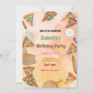 ピザパーティーBash:おもしろい誕生日招待状 招待状