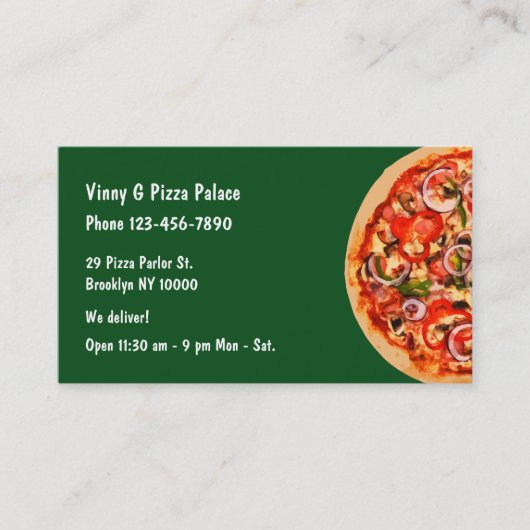 ピザパーラーのレストラン 名刺 (正面)