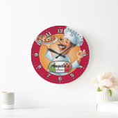 ピザパーラーピッツェリアイタリアンパーソナル化時計 ラージ壁時計 (ホーム)