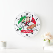 ピザパーラーピッツェリアイタリアンパーソナル化時計 ラージ壁時計 (ホーム)