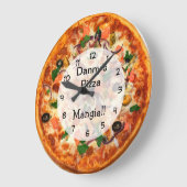 ピザビジネスイタリアンウォールクロック ラージ壁時計 (傾斜)