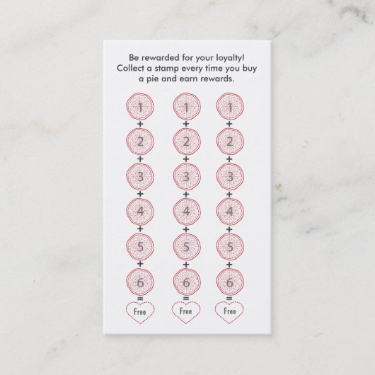 ピザビジネスカード顧客ロイヤリティカード ロイヤリティカード (正面)