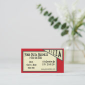 ピザビジネス赤い白い緑のカスタムカード 名刺 (スタンド正面)
