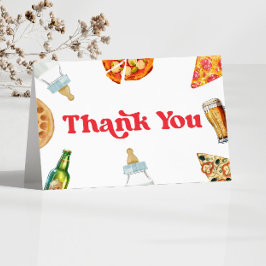 ピザビールとオムツとピザビール赤ちゃんシャワー サンキューカード