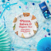 ピザビールとオムツとピザビール赤ちゃんシャワー ペーパープレート (パーティー)