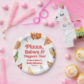 ピザビールとオムツとピザビール赤ちゃんシャワー ペーパープレート (パーティー)