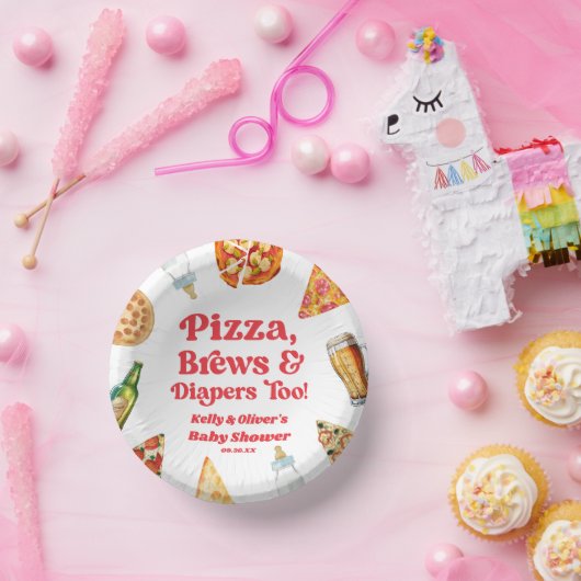 ピザビールとオムツとピザビール赤ちゃんシャワー ペーパーボウル (パーティー)