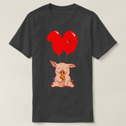 ピザピグ10th誕生日キッズバルーンパーティー tシャツ (デザイン正面)