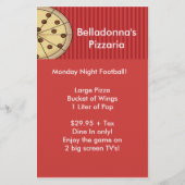 ピザピザリアレストライタリアンンフライヤーテンプレート チラシ (裏面)