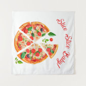 ピザピモダンザパーティースライスイタリアン赤ちゃんシャワー タペストリー (正面(横))