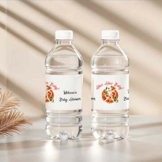 ピザピモダンザパーティースライスイタリアン赤ちゃんシャワー ペットボトルラベル