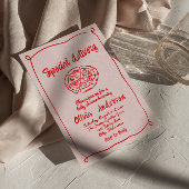 ピザピンク手引き特別配送ベビーシャワー 招待状