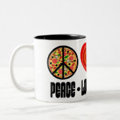 ピザピースサイントマトハートとバ離れジル ツートーンマグカップ (左)