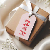 ピザファーストハンド書描スライスのおもしろい誕生日 ギフトタグ