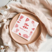 ピザファーストハンド書描スライスのおもしろい誕生日 スタンダードカクテルナプキン