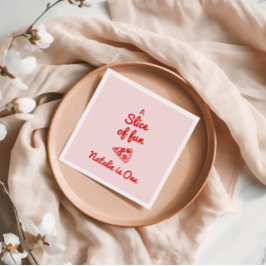 ピザファーストハンド書描スライスのおもしろい誕生日 スタンダードカクテルナプキン