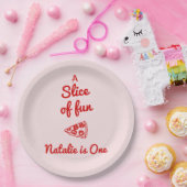 ピザファーストハンド書描スライスのおもしろい誕生日 ペーパープレート (パーティー)