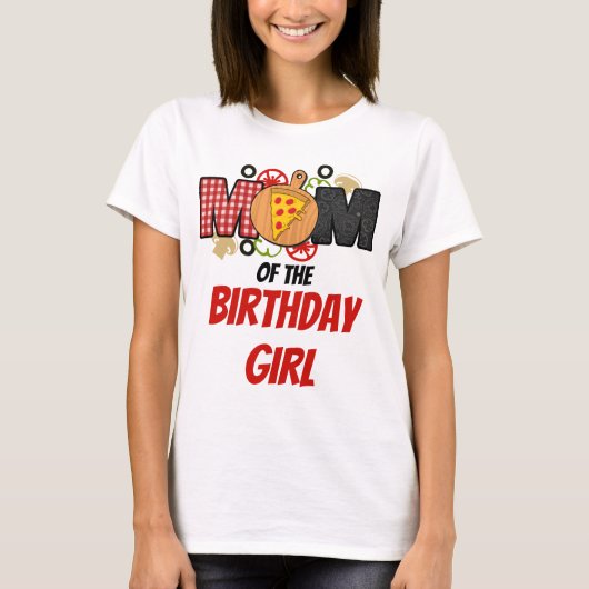 ピザファースト誕生日ガールマムシャツ Tシャツ (正面)