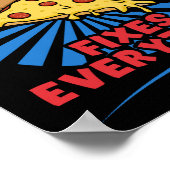 ピザフィックスオールディおもしろいーズ – ピザ引用文デザイン ポスター (角)