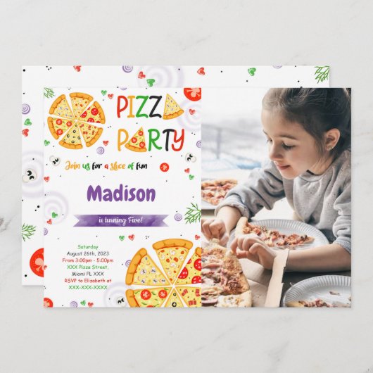 ピザフォトへの招待 招待状 (正面/裏面)