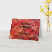 ピザフォトハッピーバースデーフレンド カード (黄色い花)