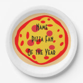 ピザフパーソナライズされたァン・オブ・ザ・イヤープレート ペーパープレート (正面)
