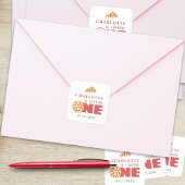 ピザフモダンミニマルァースト誕生日パーティカスタムー スクエアシール