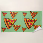 ピザフライデーデザイン-ビーチタオル ビーチタオル (正面)