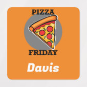 ピザフライデーデザイン – 小さな正方形の衣類ラベル ラベル (デザイン2)