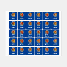 ピザフライデーデザイン – 小さな正方形の衣類ラベル ラベル