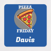 ピザフライデーデザイン – 小さな正方形の衣類ラベル ラベル (デザイン2)