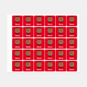 ピザフライデーデザイン – 小さな正方形の衣類ラベル ラベル (シート)