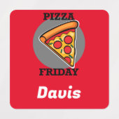 ピザフライデーデザイン – 小さな正方形の衣類ラベル ラベル (デザイン2)