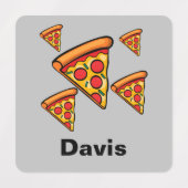 ピザフライデーデザイン – 小さな正方形の衣類ラベル ラベル (デザイン2)