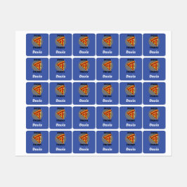 ピザフライデーデザイン – 小さな正方形の衣類ラベル ラベル