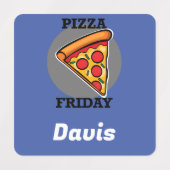 ピザフライデーデザイン – 小さな正方形の衣類ラベル ラベル (デザイン1)