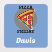 ピザフライデーデザイン – 小さな正方形の衣類ラベル ラベル (デザイン2)