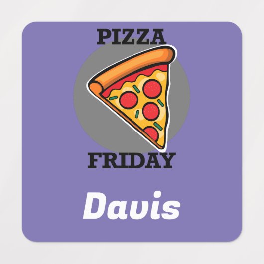 ピザフライデーデザイン – 小さな正方形の衣類ラベル ラベル (デザイン1)