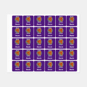 ピザフライデーデザイン – 小さな正方形の衣類ラベル ラベル (シート)