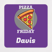 ピザフライデーデザイン – 小さな正方形の衣類ラベル ラベル (デザイン2)