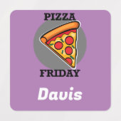 ピザフライデーデザイン – 小さな正方形の衣類ラベル ラベル (デザイン2)