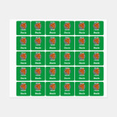 ピザフライデーデザイン – 小さな正方形の衣類ラベル ラベル (シート)