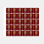 ピザフライデーデザイン – 小さな正方形の衣類ラベル ラベル (シート)