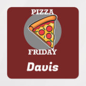ピザフライデーデザイン – 小さな正方形の衣類ラベル ラベル (デザイン2)