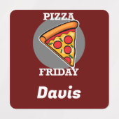 ピザフライデーデザイン – 小さな正方形の衣類ラベル ラベル (デザイン1)