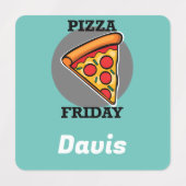 ピザフライデーデザイン – 小さな正方形の衣類ラベル ラベル (デザイン2)